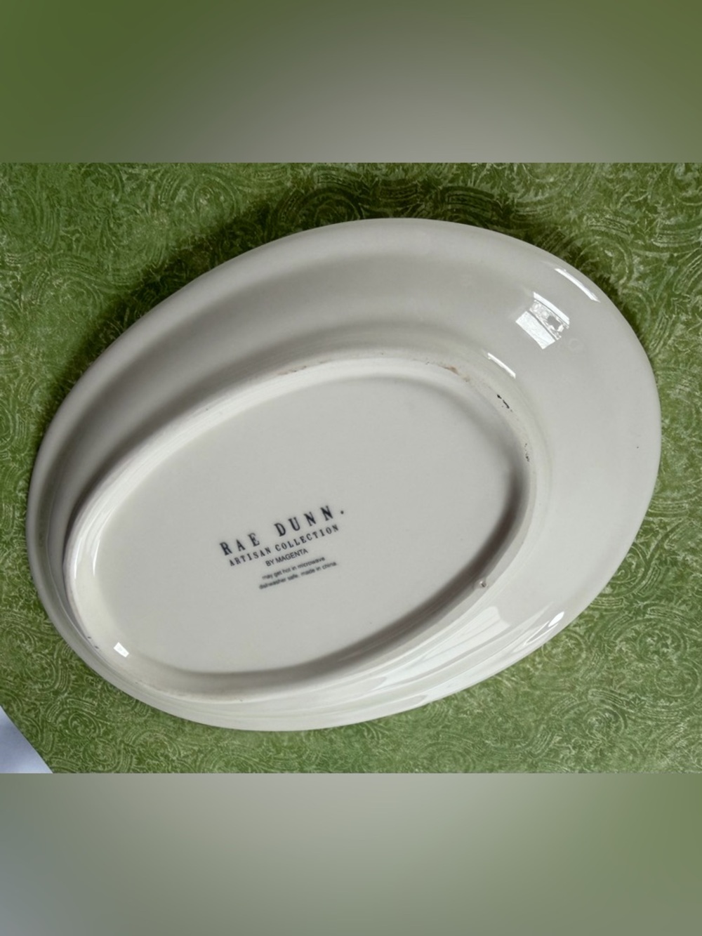 Rae Dunn NIBBLE Plate Artisan Collection Oval 8" Snack Appetizer Farmhouse White - Picture 7 of 8